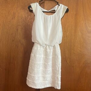 White pearl and lace dress